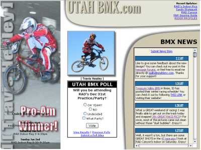 Early 2005 UtahBMX.com Design